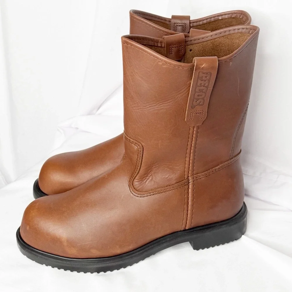RED WING 8241 Pecos Pull On Steel Toe Work Boots Mens 10 E3 Brown 2nds